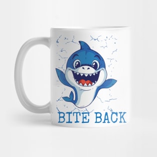 I Bite Back Cute Baby Smiling Shark Animal Blue Fish Mug